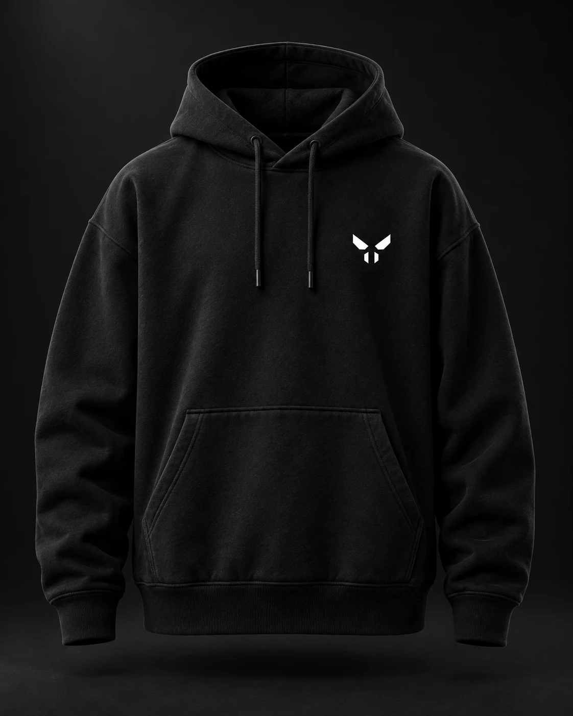 Black hoodie with a small white SKULL ZONE chest mark